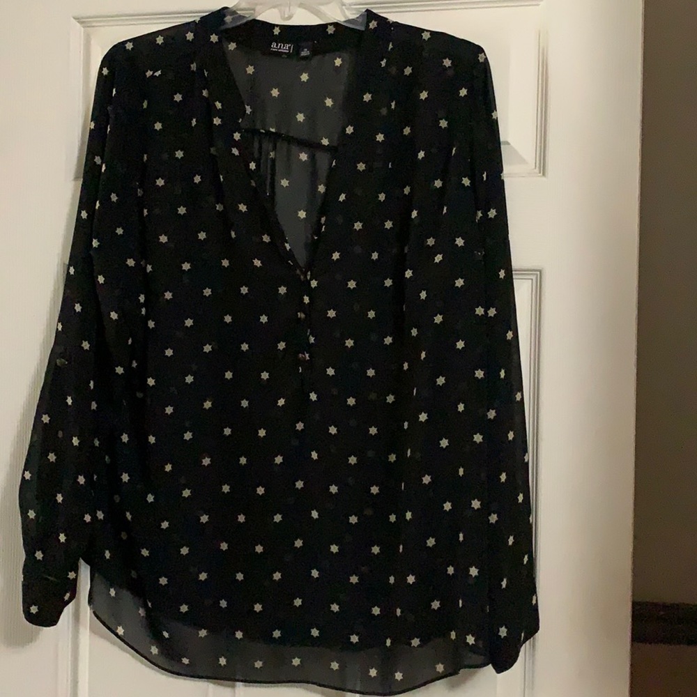 Sheer Black Blouse. 3XL. A.n.a.